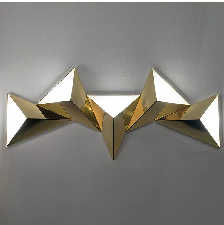 Tetra Wandleuchte Nordic minimalistische Dreiecksleuchten dekoriert Schlafzimmer Nachttischlampe goldene moderne Wohnzimmer Dekor Wandleuchte – Detail 2