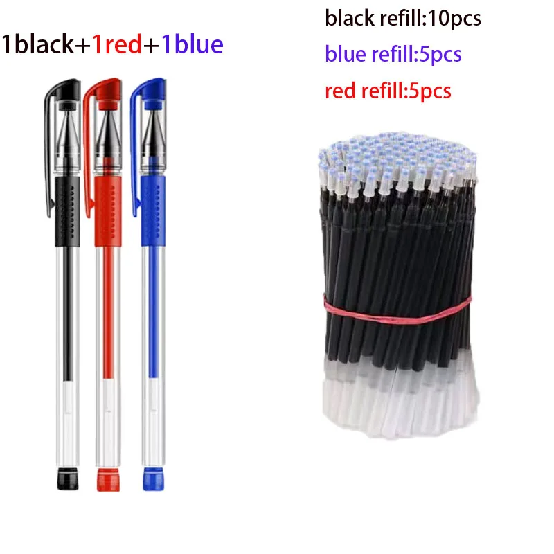 Kit 3 set di refill ricariche Blu Rosso Nero per Penna Gel