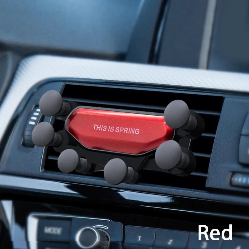 Гравитационный Автомобильный держатель для телефона Air Vent крепление Клип подставка для смартфонов Voiture Универсальный 360 Telefoonhouder Авто Suporte Celular Carro - Название цвета: Red