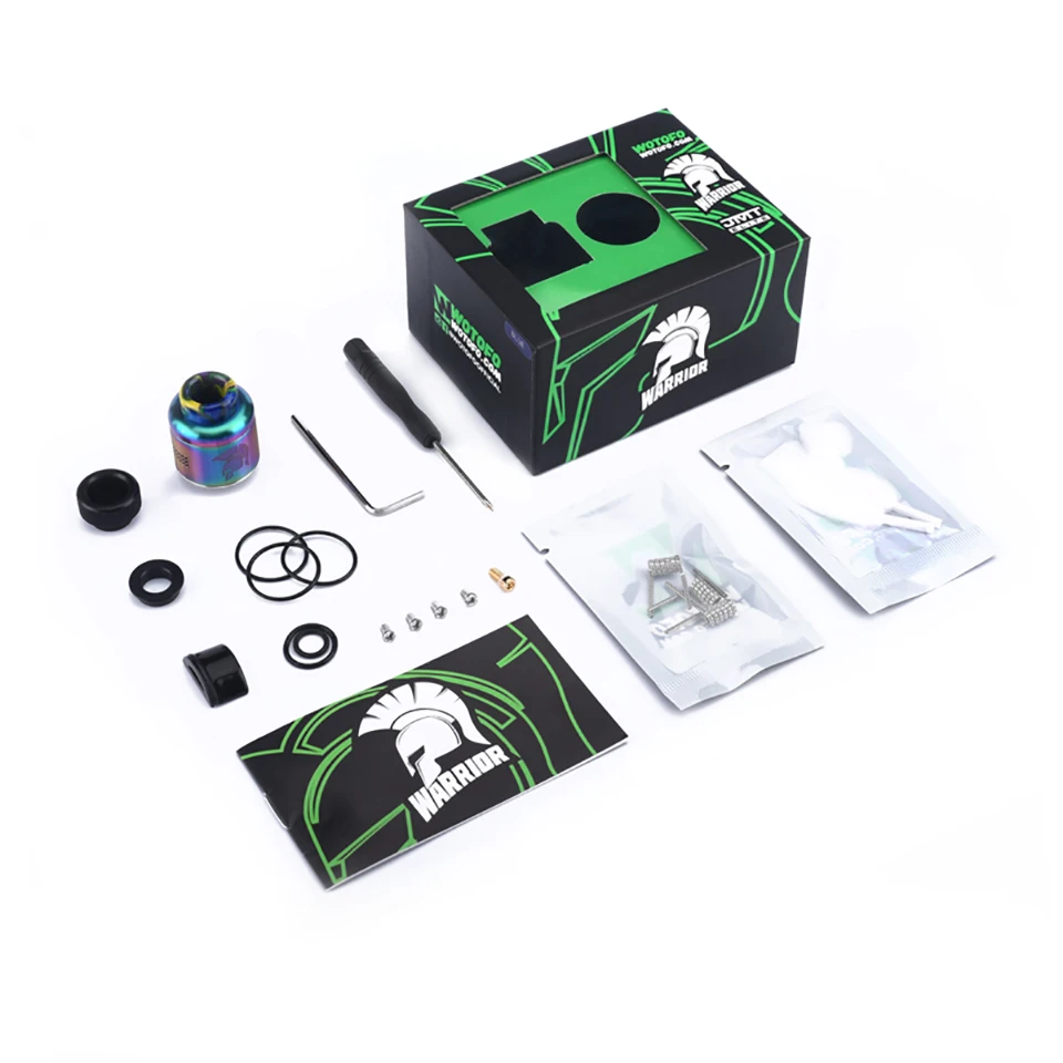 Goede Originele Wotofo Warrior RDA 25mm Tank Verstuiver Wederopbouw dual coil Verstuiver vape tank Voor 510 Mod VS Profiel RDA RDTA tank