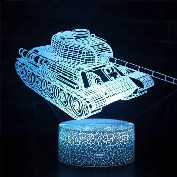 3D светодиодный светильник, экскаваторы, бульдозер, трактор, 3D, 7 цветов, визуальный светодиодный ночник для детей, сенсорный Usb Настольный светильник - Цвет абажура: 7 Colors Changeable