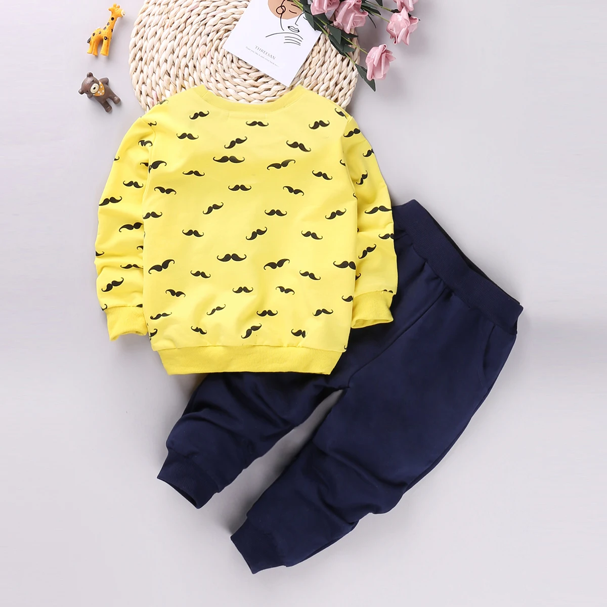 L9388 yellow HE Hello Enjoy/комплекты одежды для мальчиков; детский спортивный костюм; детская футболка для девочек+ штаны; Спортивный костюм; Детский свитшот; повседневная одежда с героями мультфильмов - Цвет: L9388 yellow