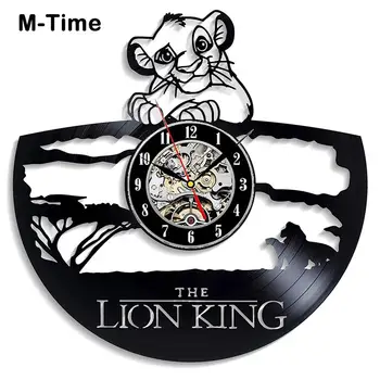 

The Lion King Vinyl Modern Design Record Wall Clock Nursery 3D Decoration Cute Cartoon Vinyl Watch Wall Clocks Home Decor