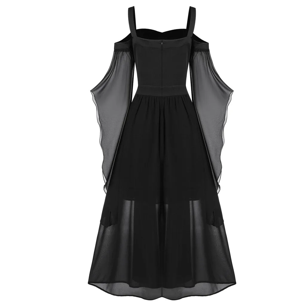 CHAMSGEND Вечерние платья vestido Женские винтажные Готическая шнуровка бабочки рукав Хэллоуин платье халат костюмы на Хэллоуин для женщин