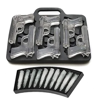 

DIY Creative Gun Bullet Shape Ice Cube Maker Ice Candy Cake Pudding Chocolate Whiskey Cocktail Party Bar Accessorie Molds Tool