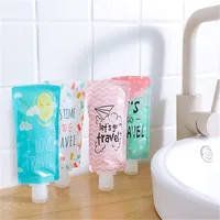 Cute Portable Folding  Shower Shampoo Bottle Facial Cleanser Liquid Storage Bag Travel Bag Plastic Makeup Organizer Container 1