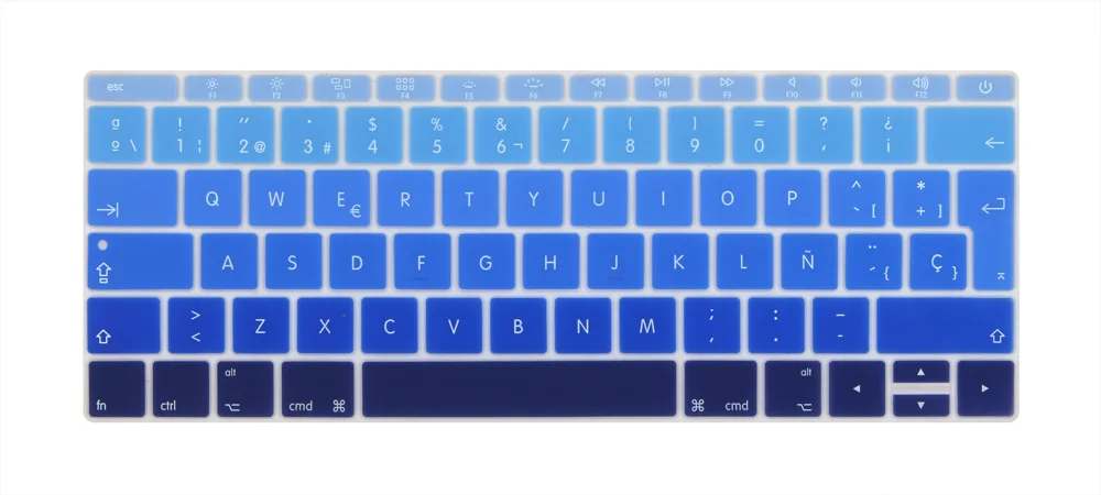 Испанская евро клавиша Enter крышка для Macbook 12 дюймов модель A1534 - Цвет: Gradient Blue