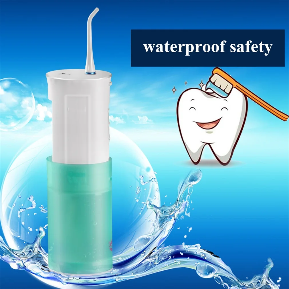 Portable Comfortable Dental Water Flosser Battery Operated with Collapsible Design Oral Electric Irrigator for Travel