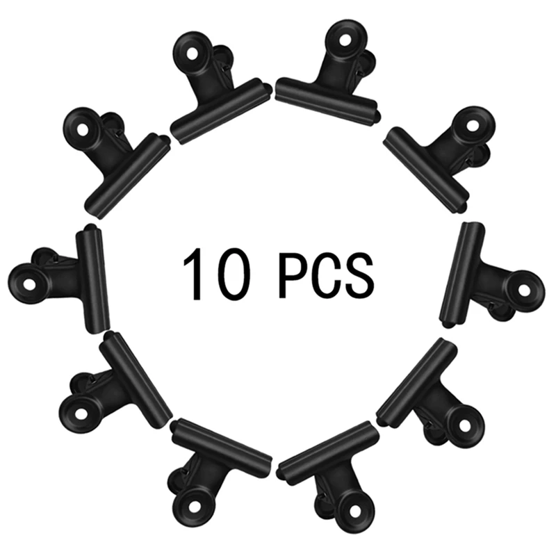 Abrazadera redonda de Metal de 22mm, negra de alta calidad, 10 Uds., Clips para marcapáginas de papel, Clip Memo, material escolar y de oficina