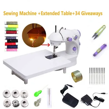 

Electric Mini Sewing Machine With Foot Pedal Desktop Household Handheld Stitch Tool Light On Single Thread Speed Multifuctional