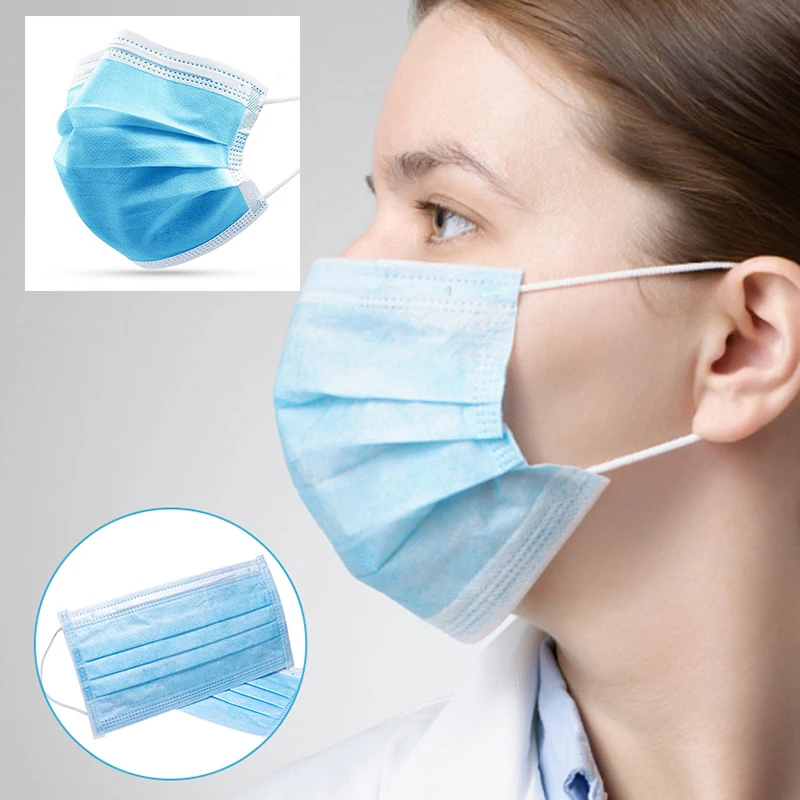 

20/50 PCS Face mask Disposable Protective Mask 3 Layers Dustproof Facial Protective Cover Maldehyde Prevent Mouth Dust Pm2.5