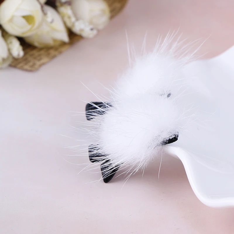 A8 Милый пушистый помпон для волос для девочек, детские резинки для волос из искусственного меха, резинки для волос с помпоном, заколки для волос, аксессуары для волос - Цвет: A8