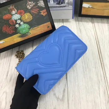 

Famous Luxury Women Fashion Handbag Luxury Chains Bag Shoulder Bags High Quality Leather Crossbody Bag Heart-shaped Suture Bag