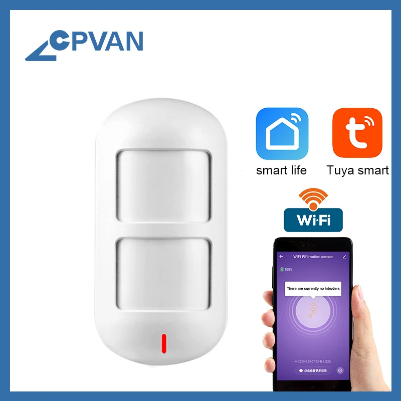 Беспроводной датчик движения CPVAN Tuya Wi Fi детектор PIR система сигнализации для