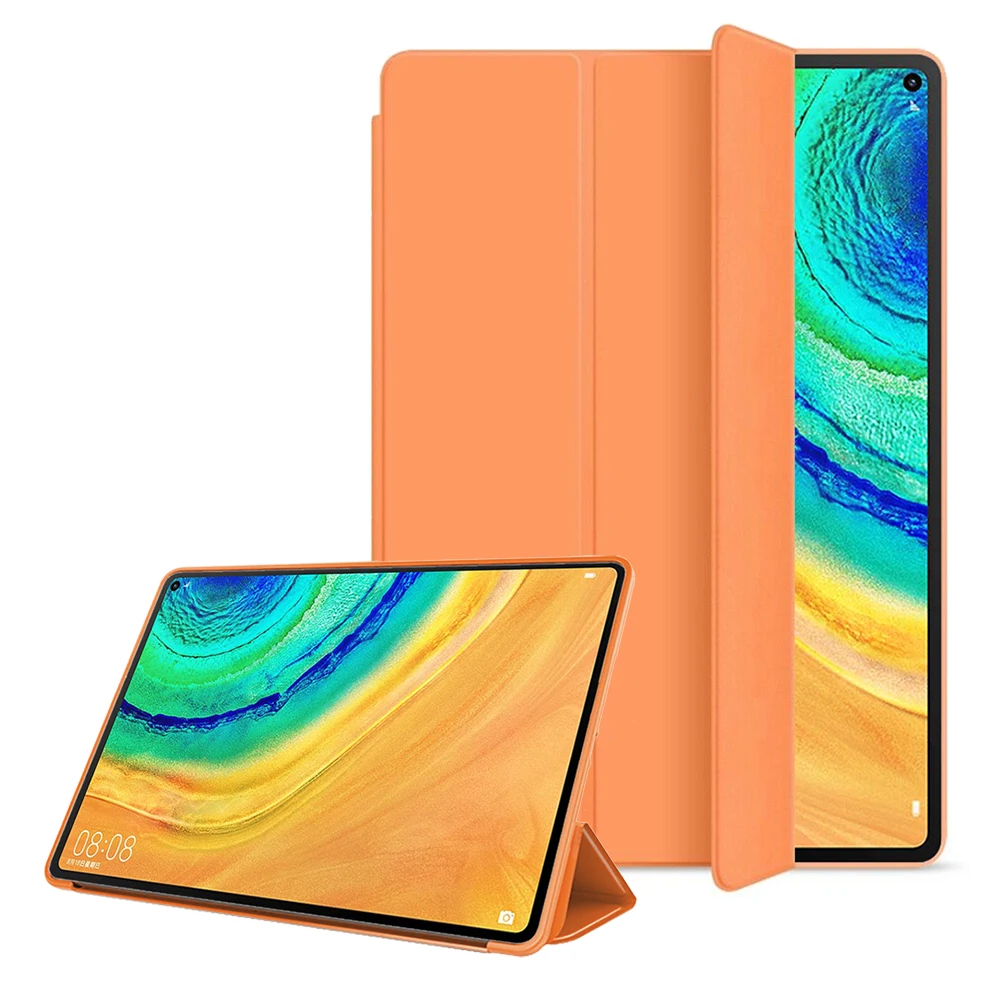 Чехол для huawei MatePad Pro 10,8 дюймов, защитный чехол для планшета, кожаный флип-чехол с подставкой для MatePad Pro 10,8 MRX-W09, MRX-AL09 чехол - Цвет: Orange