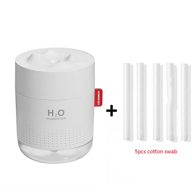 White and 5 Filters 500 мл Настольный увлажнитель воздуха ароматерапия ультразвуковая эфирное масло диффузор очиститель воздуха H2O Humidificador с теплой лампой - Цвет: White and 5 Filters