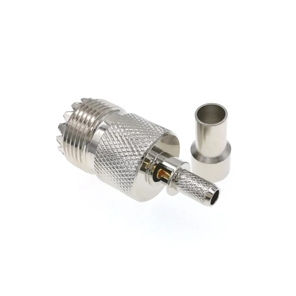 50 шт. UHF SO239 PL259 Женский обжимной RF разъем для RG58 LMR195 RG400 RG142 кабель
