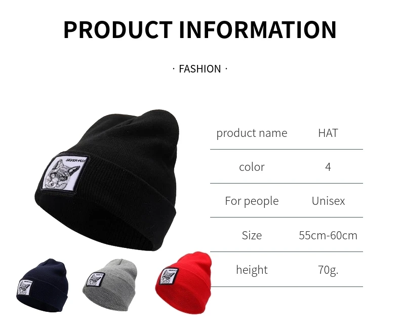 Зимняя шапка женская чистая черная теплая животных Skullies Beanies Мужская Осенняя вязаная зимняя шапка унисекс
