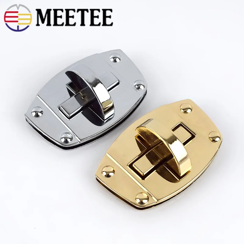Meetee, 2 шт., аксессуары для сумок, металлическая застежка, поворотный замок, пряжка, сделай сам, багаж, кошелек, кожа, ремесло, украшение, материал BF046