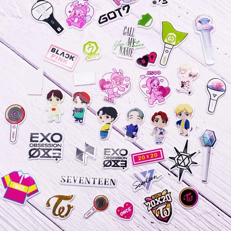 Kpop BLACKPINK EXO GOT7 Мультяшные наклейки с пузырьками