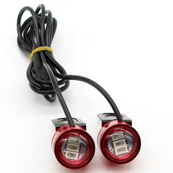 

1 Pair 12V Motorcycle Rearview Mirror Eagle Eye 3 LED Flash Strobe Light Lamp AU