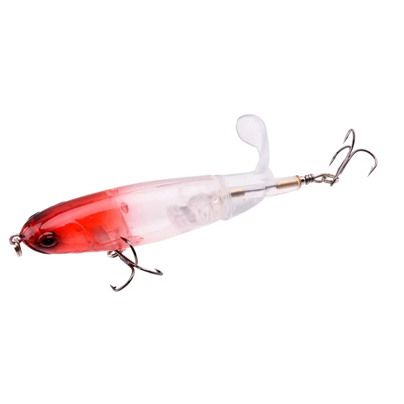 8Pcs Whopper Plopper 11Cm 15G Floating Popper Fishing Lure Artificial Hard Bait Wobbler Rotating Tail Fishing Tackle 3D Eyes