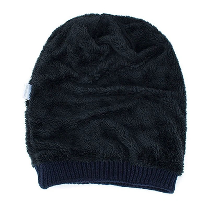 Мужская зимняя шапка Skullies шапки вязаные плюс бархатные Лоскутные цветные шапки Мужская шапка утепленная теплая