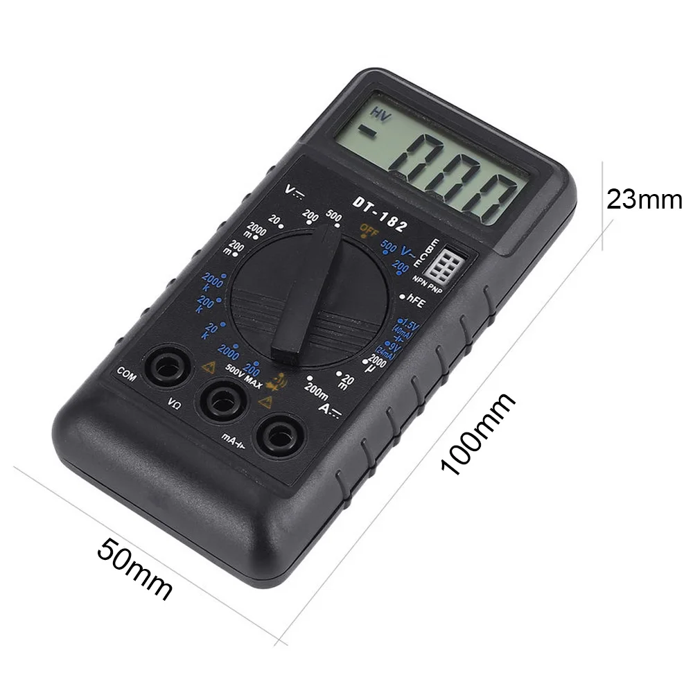 DT182 Мини цифровой мультиметр с зуммером защита от перегрузки DC AC lcd Портативный ЖК-мультиметр карманный Напряжение Ампер Ом метр