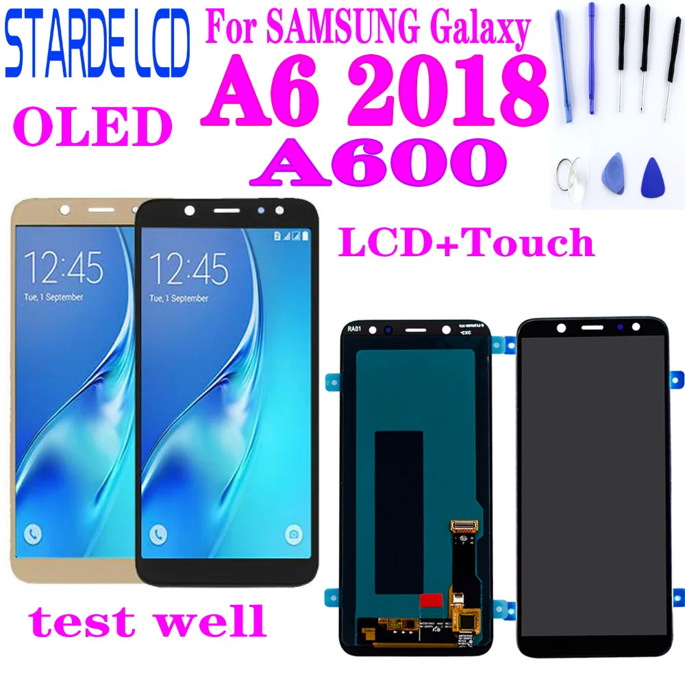 Дисплей для Samsung Galaxy A6 2018 A600 ЖК-дисплей сенсорный экран дигитайзер в сборе OLED