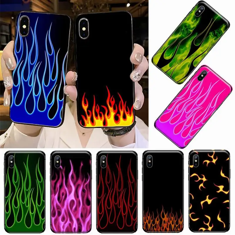 Blue Flame Fire Print Phone Case for iPhone 11 12 pro XS MAX 8 7 6 6S Plus X 5S SE 2020 XR Blue Flame Fire Print Phone Case for iPhone 11 12 pro XS MAX 8 7 6 6S Plus X 5S SE 2020 XR