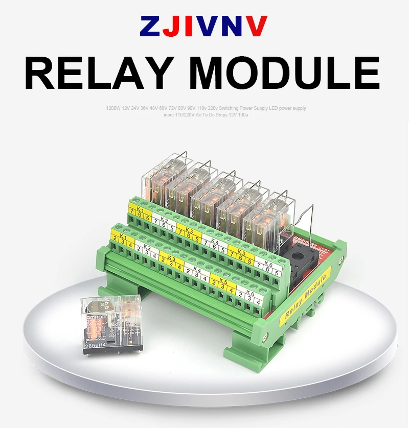 6 каналов 2NO+ 2NC рейку монтажный интерфейс релейный модуль 12 в 24 В DC интерфейс релейный модуль PNP NPN совместимый