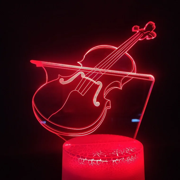 3D лампа Музыкальные инструменты Violoncello для внутренней декорации подростка подарок дропшиппинг светодиодный ночник лампа сенсорный датчик