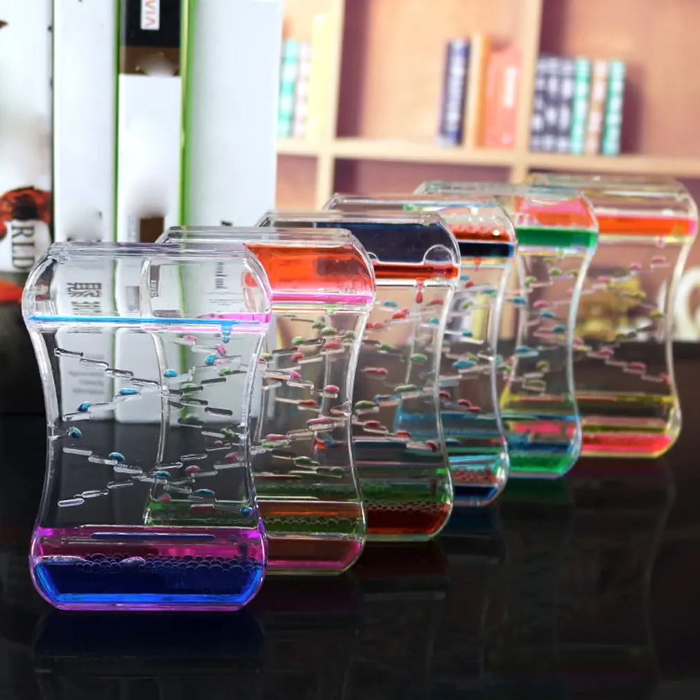 Жидкое движение Bubbler таймер сенсорная игрушка для расслабления жидкое движение таймер песочные часы плавающий цвет зигзаг движение Bubbler