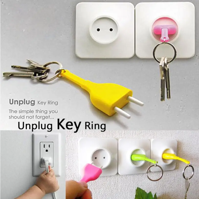 

1set New Unplug key ring Key chain Rack key Hook key Hanger storage Key Holder housekeeper valentine's day birthday gift LW0288