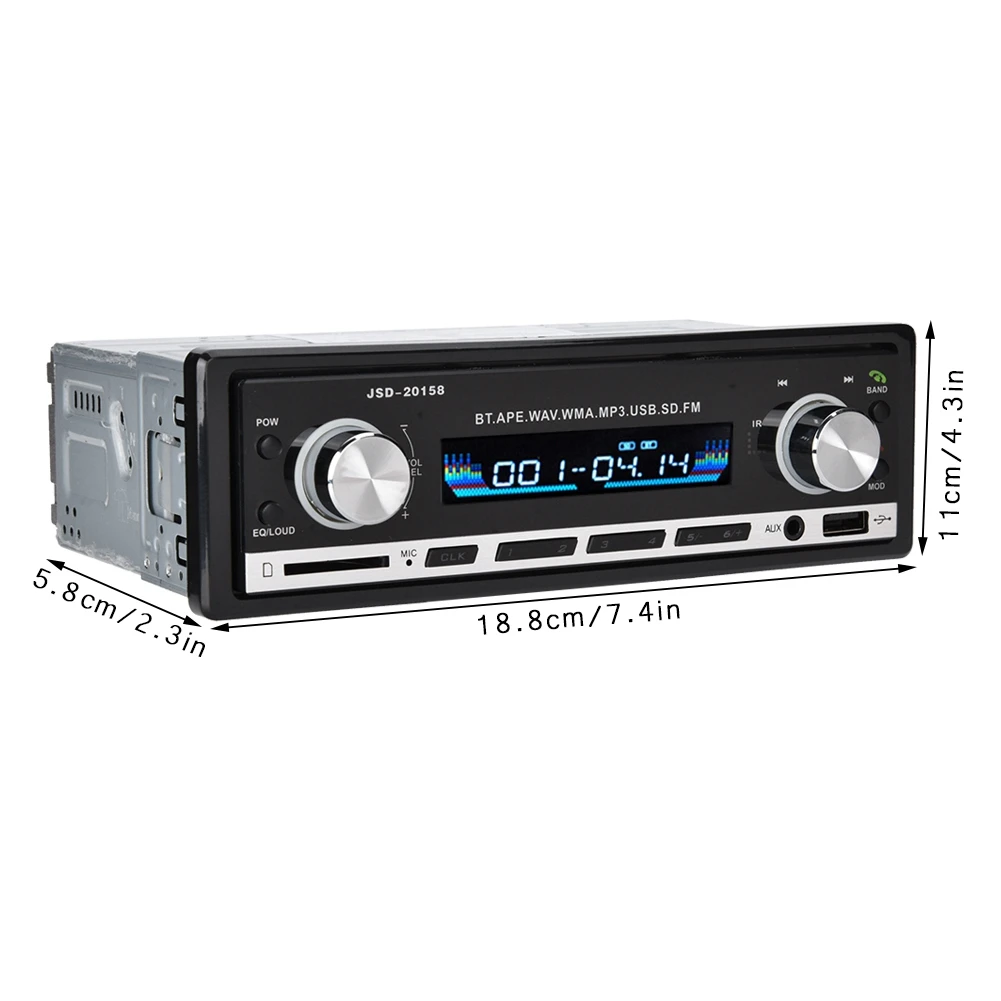 Автомагнитола 1 Din Bluetooth MP3-JSD-20158 плеер Coche радио Estereo Poste Para Авто аудио стерео
