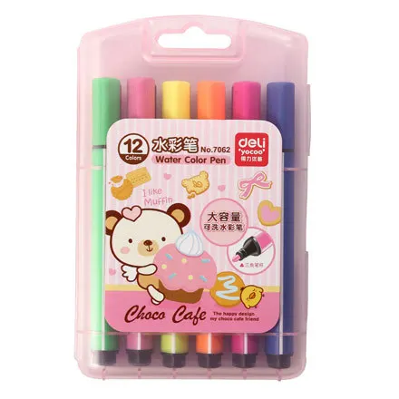 

Wholesale Deli Watercolor Pen 7062 7063 7064 Triangular Watercolor Pen 12 Color 18 Colors 24 Color Children Graffiti Pen