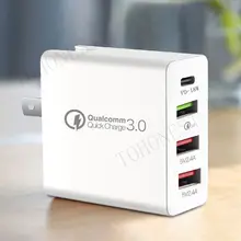 4 порта Смарт USB зарядка 48 Вт быстрое зарядное устройство 3,0 для iPhone samsung Xiaomi huawei USB адаптер type C PD быстрое настенное зарядное устройство EU AU UK