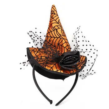 

Halloween Headband File Ron Fear Witch Eyeball Spider Plastic Headband Decoration Ghost Festival Masquerade Net Yarn