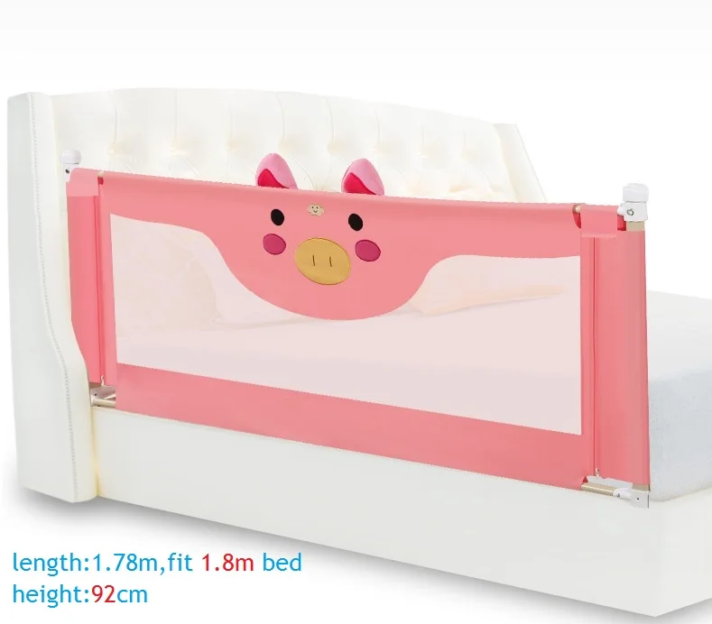 От 1,2 м до 2,2 м портативная переносная кровать для путешествий детский манеж детская забор детская кровать с загородкой safeti Rails Защитная кровать забор детская ограждение - Цвет: pink pig-1.8M
