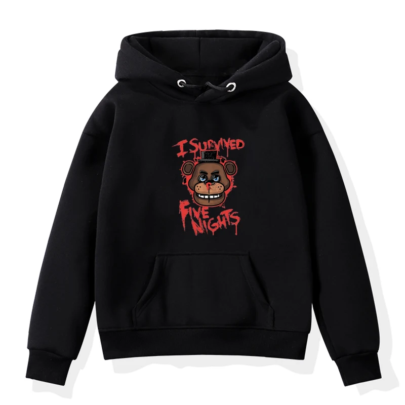Hoodies 14 Толстовки с капюшоном для мальчиков и девочек; одежда для детей; зимние плотные толстовки с принтом «пять ночей с Фредди»; Бархатные Топы для малышей; костюм - Цвет: Hoodies 14