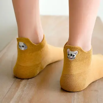 

2020 New Arrival Kawaii Funny Socks Women Cartoon Embroidered Animal Ankle Women Socks Dropshipping