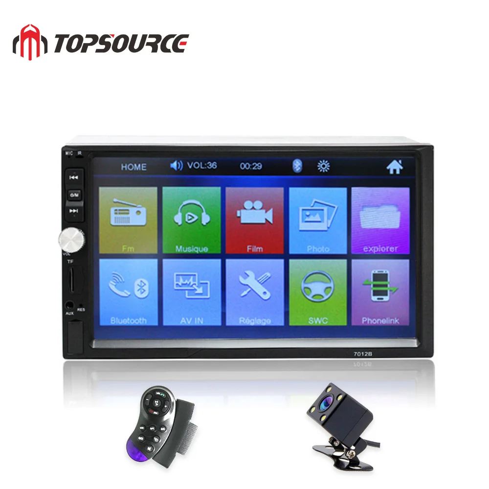 Автомобильный мультимедийный плеер TOPSOURCE, универсальный 7012B, 7 дюймов, HD сенсорный экран, аудио поддержка, Bluetooth, автомобильное радио, MP5 плеер, FM, TF, USB - Цвет: Control and 4 LED