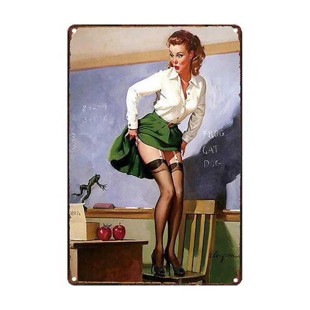 Pin up девушка сексуальная леди/машинное масло жестяная вывеска искусство настенный фестиваль украшение для паба кафе бар вечерние гараж автомагазин металлическая живопись - Цвет: 18