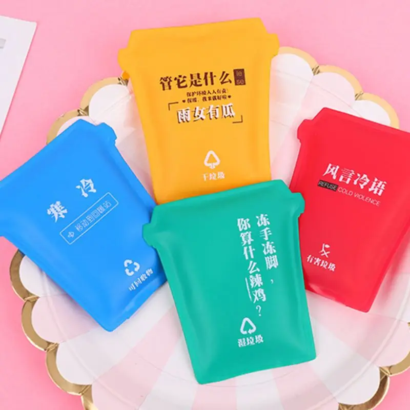 

Mini Winter Reusable Gel Hand Warmer Cute Funny Word Print Instant Heating Pack Random color