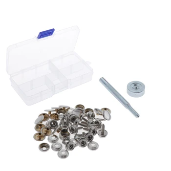 

15 Sets Fastener Screw Snaps Stub for Marine Boat Canvas Tarp & Setting Tool