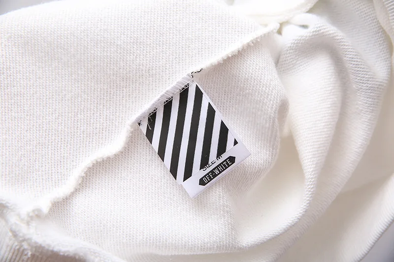 Off-white Street gradient rainbow lightning граффити стрелка круглый вырез тонкая секция спортивная женская мужская Толстовка