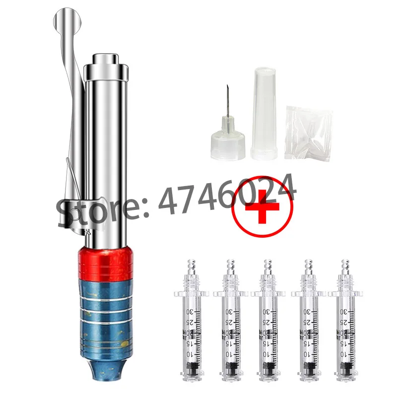 red cyan pen kit Гиалуроновая ручка для инъекций, 0,3 мл, массажный распылитель, ручка против морщин, высокое давление, кислота, микропистолеты для губ, наполнитель для лица, лифтинг, без иглы - Номер модели: red cyan pen kit