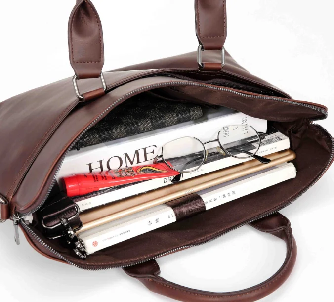 Новое поступление, мужской кожаный портфель, Ретро стиль, модная деловая сумка через плечо, мужская элегантная сумка для взрослых, Bolso Hombre DF354