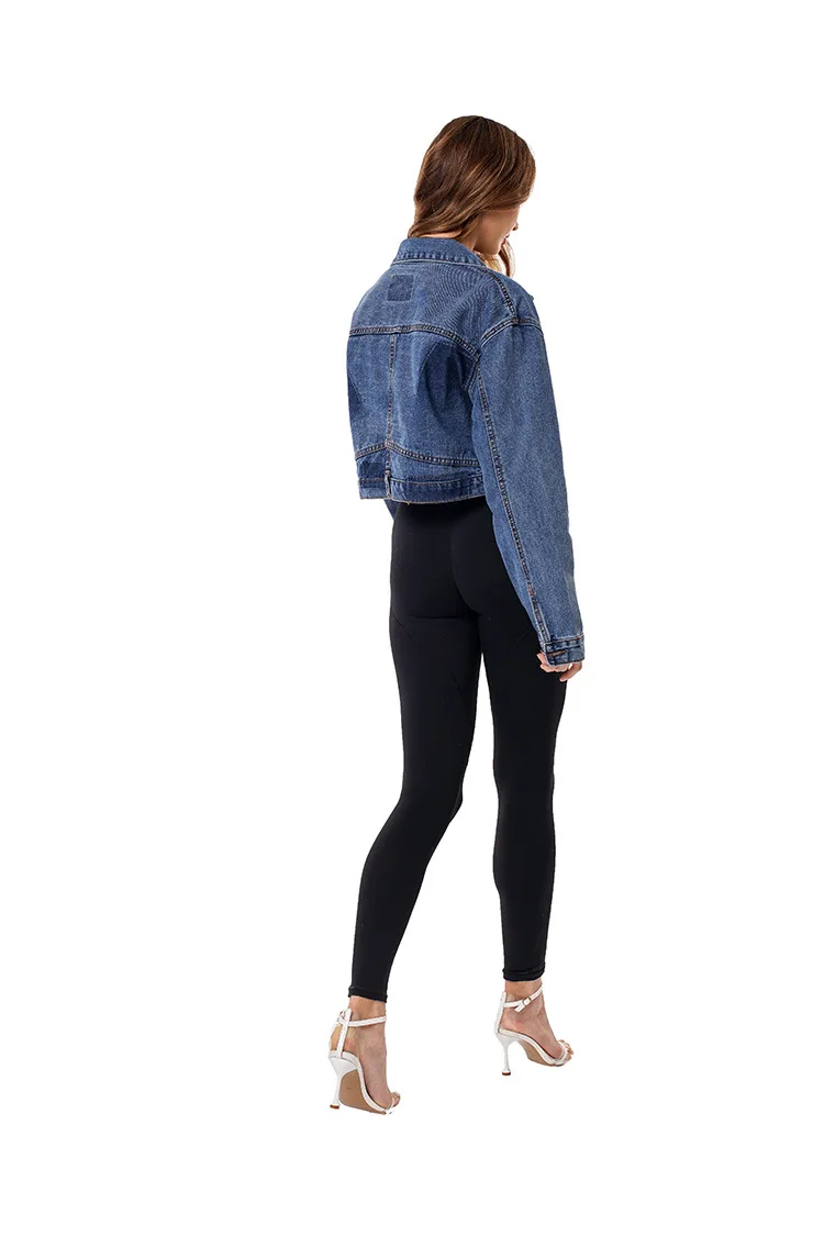 Голубые укороченные джинсы, куртка бойфренд, укороченная куртка, джинсовые женские джинсы хараюку, куртка, новые джинсовые куртки женские, стиль бойфренда
