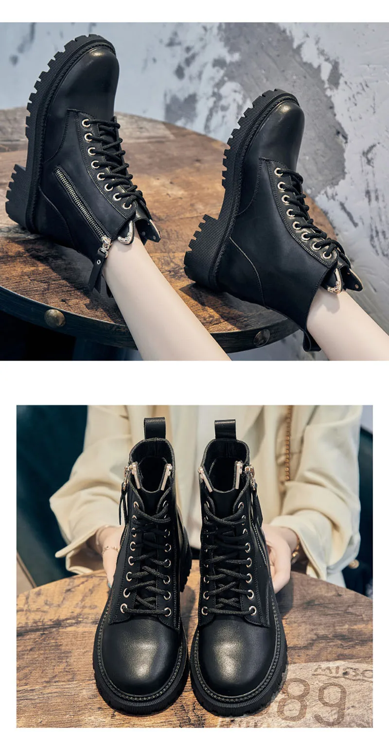 Metal Decor Combat Boots – Miggon